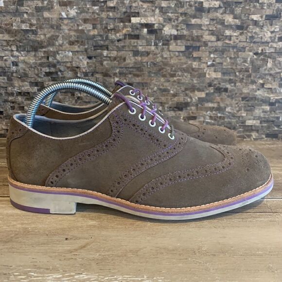 Johnston & Murphy Olive Mens Wingtip Shoes 8.5M